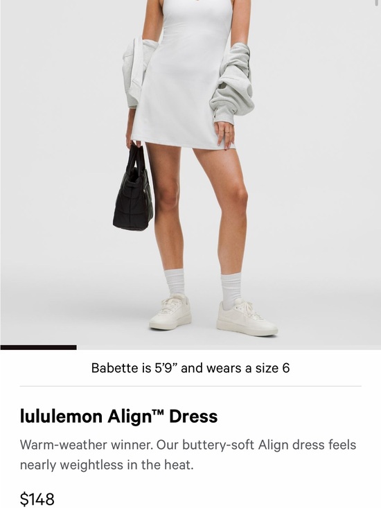 lululemon athletica Dresses & Skirts - lululemon athletica align White Tank Mini Dress with shorts & Pockets Size 6